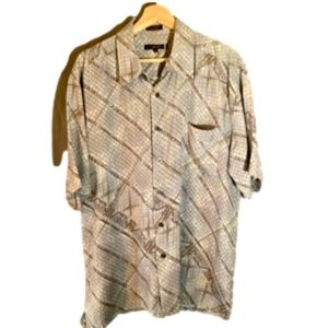VISITOR Mens Silk Button Down Sizr